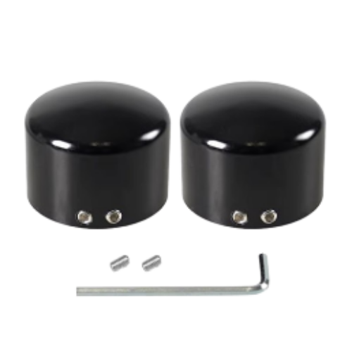 Black V.2 Front Axle Nut Cover Bolt For Harley Touring Softail Road King Glide Dyna