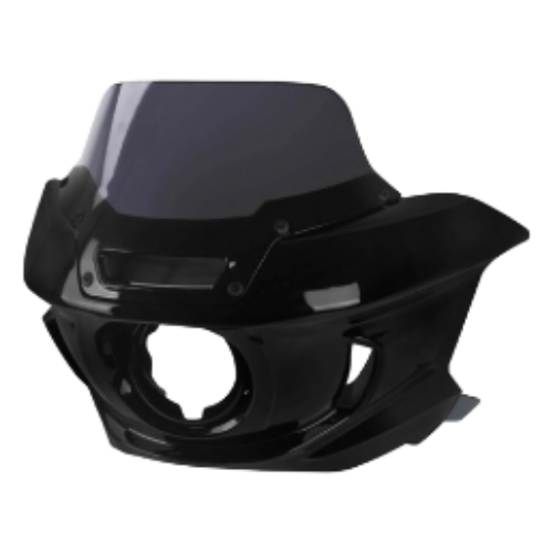 Gloss Black Front Headlight Fairing with 8” Windshield for Harley Dyna 06-17