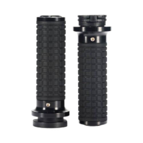 MH Style Silicone Rubber Grips with CNC Alloy Throttle By Cable [Black]
